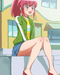 Rule 34 | 10s, aino megumi, artist request, barefoot, feet, happinesscharge precure!, pink hair, precure, shoes, unworn shoes, skirt, tagme