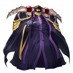 Rule 34 | 1boy, ainz ooal gown, black dress, dress, gloves, holding, hooded, key visual, long dress, male focus, mask, monster, official art, outstretched arms, overlord (maruyama), promotional art, skeleton, skull, solo, standing