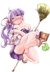 Rule 34 | 10s, 1girl, :d, akebono (kancolle), ass, barefoot, bell, blush, broom, collarbone, feet, flower, full-face blush, full body, hair bell, hair flower, hair ornament, highres, japanese clothes, jingle bell, kanon (kurogane knights), kantai collection, kimono, looking at viewer, nose blush, off shoulder, open mouth, panties, pantyshot, pout, purple eyes, purple hair, sandals, shoes, side ponytail, simple background, single shoe, smile, soles, sweat, tears, underwear, wardrobe malfunction, white background, white panties