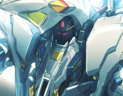 Rule 34 | glowing, glowing eyes, gundam, gundam hathaway&#039;s flash, highres, ishiyumi, mecha, mechanical parts, mobile suit, no humans, penelope (hathaway&#039;s flash), red eyes, robot, science fiction, shaded face, upper body