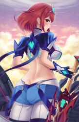 Rule 34 | 1girl, absurdres, alternate color, breasts, doiparuni, highres, large breasts, nintendo, pyra (xenoblade), red eyes, red hair, solo, super smash bros., xenoblade chronicles (series), xenoblade chronicles 2