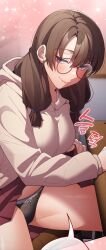 Rule 34 | braid, classroom, glasses, highres, panties, pantyshot, pornhwa, purple eyes, that&#039;s not how you do it, underwear, yeonji