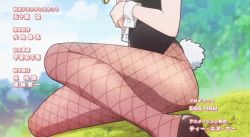 Rule 34 | 1boy, 1girl, all fours, animal ears, animated, animated gif, bare shoulders, black leotard, blonde hair, bow, bowtie, cloud, crossdressing, elf, fake animal ears, fake tail, fishnet pantyhose, fishnets, flat chest, futoku no guild, gif artifacts, japanese text, leotard, long hair, looking at viewer, maidena angers, male playboy bunny, multiple girls, neck bell, noma rune, open mouth, outdoors, pantyhose, playboy bunny, pointy ears, rabbit ears, rabbit tail, red eyes, screencap, sidelocks, silver hair, sky, tail, tareme, thighs, trap, wrist cuffs, yellow eyes