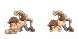 Rule 34 | animated, animated gif, blush, breasts, brown hair, furonezumi, lowres, nude, pixel art, sequential, sex