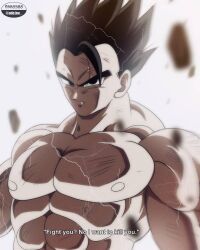 Rule 34 | after fight, aura, black eyes, black hair, dragon ball, energy, highres, lightning, looking at viewer, muscular, muscular male, potential unleashed, scratches, serious, son gohan, spiked hair, tagme, ultimate gohan