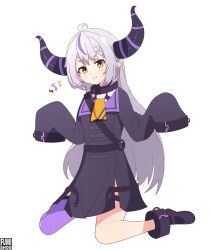 Rule 34 | absurdres, fumishoo, highres, hololive, horns, la+ darknesss, long hair, tagme, virtual youtuber, white hair, yellow eyes