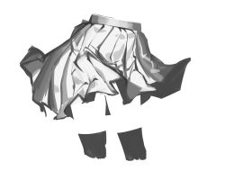 Rule 34 | 1girl, blending, commentary request, grey background, greyscale, highres, mitsuki3s kir, monochrome, original, pleated skirt, romaji commentary, simple background, sketch, skirt, solo, thighhighs, zettai ryouiki