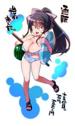 Rule 34 | 1girl, bikini, breasts, cleavage, grandaughter of goemon, large breasts, lupin iii, marimo (yousei ranbu), ponytail, solo, swimsuit