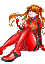 Rule 34 | 1girl, absurdres, arm support, artist request, ass, blue eyes, bodysuit, breasts, brown hair, cowboy shot, curvy, from side, hair between eyes, highres, holding, huge ass, interface headset, lips, long hair, looking at viewer, neon genesis evangelion, parted lips, pilot suit, plugsuit, red bodysuit, shiny clothes, sitting, skin tight, smile, solo, souryuu asuka langley, standing, twintails, two side up, uneven eyes, very long hair, wide hips
