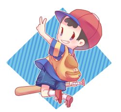 Rule 34 | 1boy, black hair, hat, male focus, mother (game), ness (mother 2), nintendo, short hair, solo