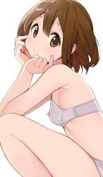 Rule 34 | 1girl, bra, breasts, brown hair, from side, highres, hirasawa yui, hiroki (yyqw7151), k-on!, looking at viewer, short hair, small breasts, tagme, third-party source, underwear
