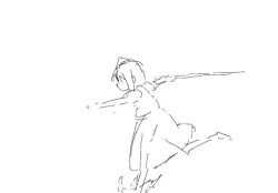 Rule 34 | 1girl, action, animated, barefoot, commentary request, duel, greyscale, hairband, holding, holding sword, holding weapon, konpaku youmu, long skirt, monochrome, profile, running, sakino shingetsu, serious, short hair, sketch, skirt, stance, sword, touhou, vest, video, weapon