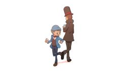 Rule 34 | 2boys, animated, animated gif, belt, bow, bowtie, brown hair, cup, dancing, drinking, hat, hershel layton, highres, holding, holding plate, jacket, luke triton, male focus, multiple boys, open clothes, open jacket, plate, professor layton, simple background, smile, teacup, tiya-miniscule, top hat, white background