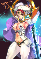 Rule 34 | 1girl, abs, armor, armpits, bad id, bad pixiv id, bikini armor, breasts, claudette (queen&#039;s blade), claudette (queen's blade), cleavage, curvy, dated, electricity, f.s., glowing, green eyes, helmet, highres, holding, holding sword, holding weapon, large breasts, lightning, muscular, muscular female, muscular woman, queen&#039;s blade, queen&#039;s blade rebellion, red hair, revealing clothes, solo, sword, thick thighs, thighs, thundercloud queen claudette, weapon, wide hips