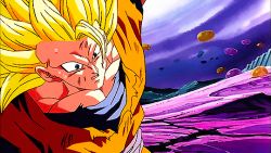 Rule 34 | 1990s (style), 2boys, animated, animated gif, attack, blast, blonde hair, blue eyes, colored skin, demon, dougi, dragon ball, dragonball z, explosion, halo, hell, horns, janemba, long hair, male focus, monster, multiple boys, muscular, no eyebrows, pointy ears, red skin, son goku, super saiyan, super saiyan 3, tail, teleport, violence, wristband, yellow eyes