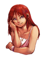 Rule 34 | 1girl, commentary, dress, jewelry, kairi (kingdom hearts), kingdom hearts, kingdom hearts ii, long hair, medium hair, necklace, red hair, solo