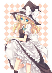 Rule 34 | 1girl, al, bad id, bad pixiv id, blonde hair, bloomers, blue eyes, clothes lift, female focus, hat, kirisame marisa, mugura, petticoat, skirt, skirt lift, solo, touhou, underwear, white bloomers, witch, witch hat