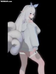 Rule 34 | 1girl, 3d, animated, bouncing breasts, breasts, large breasts, long hair, rose vrc, solo, tagme, video, vrchat, white hair