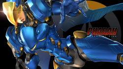 Rule 34 | 1girl, armor, artist name, black background, black hair, brown eyes, character name, dark-skinned female, dark skin, dutch angle, full armor, gauntlets, glint, highres, lens flare, logo, looking at viewer, one eye covered, outstretched arm, overwatch, overwatch 1, parted lips, pharah (overwatch), power armor, red lips, solo, sunkilow, visor, wallpaper