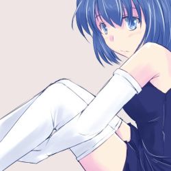 Rule 34 | 1girl, blue eyes, blue hair, blush, bob cut, catria (fire emblem), elbow gloves, embarrassed, fermelle, fire emblem, fire emblem: mystery of the emblem, fire emblem: new mystery of the emblem, fire emblem: shadow dragon, fire emblem: shadow dragon and the blade of light, fire emblem echoes: shadows of valentia, fire emblem gaiden, gloves, looking at viewer, lowres, nintendo, simple background, sitting, solo, thighhighs