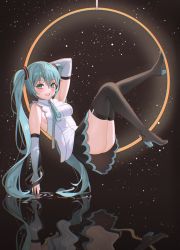 Rule 34 | 1girl, :d, absurdres, aqua eyes, aqua ribbon, black footwear, black skirt, blouse, blue hair, boots, breasts, detached sleeves, full body, grey sleeves, hair between eyes, hatsune miku, hatsune miku (nt), highres, long hair, long sleeves, looking at viewer, miniskirt, neck ribbon, neil (neil nim), open mouth, ribbon, shirt, sideboob, skirt, sleeveless, sleeveless shirt, small breasts, smile, solo, thigh boots, thighhighs, twintails, very long hair, vocaloid, white shirt, zettai ryouiki
