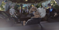Rule 34 | adjusting eyewear, archer (fate), archer (summer casual) (fate), bikini, book, ceiling fan, chinese clothes, couch, cup, dark-skinned male, dark skin, different reflection, drinking glass, eyewear strap, fate/grand order, fate (series), fujimaru ritsuka (female), fujimaru ritsuka (male), glasses, hans christian andersen (adult) (fate), hans christian andersen (fate), highres, male focus, mash kyrielight, mirror, prince of lan ling (eastern socialite attire) (fate), prince of lan ling (fate), reflection, scar, scar on chest, scarf, sessyoin kiara, sessyoin kiara (lily), shin&#039;i (shini777), sigurd (fate), sigurd (memories with my lover) (fate), sitting, smile, sparkle, sunglasses, swimsuit, yu mei-ren (fate), yu mei-ren (swimsuit lancer) (fate)