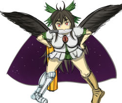Rule 34 | 1girl, arm cannon, artist request, asymmetrical footwear, bird wings, black hair, black wings, bow, cape, closed mouth, eyeball, hair bow, holding, knife, long hair, looking at viewer, mismatched footwear, mouth hold, parody, puffy sleeves, red eyes, reiuji utsuho, simple background, sketch, solo, third eye, touhou, weapon, white background, wings