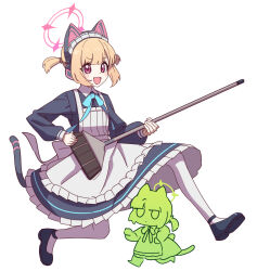 Rule 34 | 2girls, animal ear headphones, animal ears, apron, black dress, black footwear, blonde hair, blue archive, blush stickers, dress, fake animal ears, frilled apron, frilled dress, frills, full body, halo, headphones, jshnimzz, long sleeves, maid, maid apron, maid headdress, midori (blue archive), midori (maid) (blue archive), momoi (blue archive), momoi (maid) (blue archive), multiple girls, official alternate costume, open mouth, pantyhose, pink halo, puffy long sleeves, puffy sleeves, red eyes, shoes, short hair, siblings, simple background, sisters, smile, twins, white apron, white background, white pantyhose