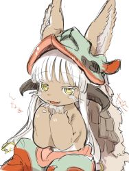 Rule 34 | 10s, furry, highres, kinutani yutaka, made in abyss, nanachi (made in abyss), open mouth, rabbit, white hair