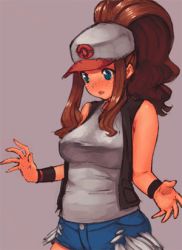 Rule 34 | 10s, 1girl, animated, animated gif, artist request, baseball cap, belly, blue eyes, blush, breast expansion, breasts, brown hair, creatures (company), fat, game freak, hat, hilda (pokemon), huge breasts, large breasts, long hair, looking down, lowres, nintendo, obese, plump, pokemon, pokemon bw, skindentation, solo, weight gain
