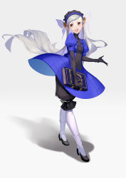 Rule 34 | 10s, 1girl, blonde hair, blush, book, buming, dress, elbow gloves, gloves, grimoire, hair ornament, hairband, happy, highres, lavenza (persona 5), long hair, looking at viewer, open mouth, persona, persona 5, shoes, smile, spoilers, tongue, very long hair, yellow eyes