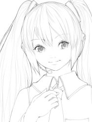 Rule 34 | akinbo (hyouka fuyou), greyscale, hatsune miku, monochrome, sketch, solo, tagme, twintails, vocaloid