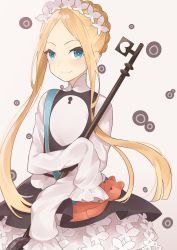 Rule 34 | 1girl, abigail williams (fate), abigail williams (festival outfit) (fate), absurdres, black dress, blonde hair, blue eyes, blush, bow, braid, commentary request, dress, fate/grand order, fate (series), highres, holding, holding key, key, keyhole, long hair, looking at viewer, official alternate costume, parted bangs, sleeves past fingers, sleeves past wrists, smile, solo, stuffed animal, stuffed toy, teddy bear, white dress, younomiti