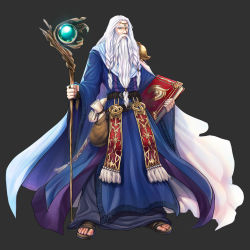 Rule 34 | 1boy, absurdres, athos (fire emblem), beard, black background, book, braid, cape, circlet, cloudxmoe, facial hair, fire emblem, fire emblem heroes, highres, holding, holding book, long beard, long hair, long sleeves, male focus, nintendo, old, old man, sandals, simple background, solo, staff, tunic, very long beard, white hair, wide sleeves, wizard