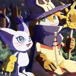 Rule 34 | animal ears, cat, cat ears, digimon, digimon (creature), digimon adventure, gloves, hat, holy ring, skull, tail, tailmon, wizard, wizard hat, wizarmon