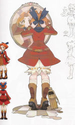 Rule 34 | 1girl, bag, bloomers, boots, carol anderson, full body, knee boots, mirror, red skirt, reflection, sasaki tomomi, scan, skirt, standing, underwear, white background, white bloomers, wild arms, wild arms 5
