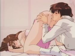 Rule 34 | 2girls, animated, animated gif, bed, blush, brown eyes, brown hair, clothes lift, cunnilingus, closed eyes, hairband, long hair, moaning, multiple girls, open clothes, oral, short hair, skirt, skirt lift, socks, teacher and student, top-down bottom-up, yuri, yuuwaku countdown
