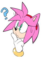 Rule 34 | ?, amy rose, furry, gloves, green eyes, no humans, pink hair, simple background, solo, sonic (series), tagme, watatanza, white background