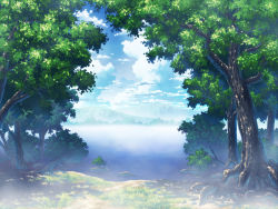 Rule 34 | absurdres, cloud, day, highres, landscape, mikan (bananoha), no humans, original, scenery, tree
