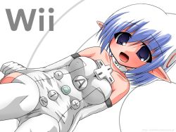 Rule 34 | artist request, blue eyes, console, nintendo, personification, thighhighs, white hair, wii-tan