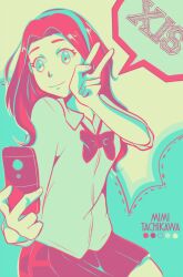 Rule 34 | 1girl, cellphone, digimon, female focus, phone, selfie, smartphone, solo, tachikawa mimi, v