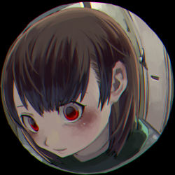 Rule 34 | androgynous, asymmetrical bangs, bad id, bad tumblr id, blouse, brown hair, chara (undertale), chromatic aberration, fisheye, gender request, green shirt, highres, red eyes, round image, shirt, short hair, shousan (hno3syo), smile, solo, source request, staring, undertale, wide-eyed