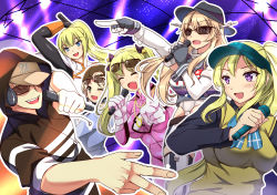 Rule 34 | + +, 10s, 1boy, 5girls, absurdres, american flag, american flag shirt, armor, armored dress, bakuon!!, baseball cap, bell, biker clothes, bikesuit, blonde hair, blue eyes, blush, bodysuit, bracelet, breasts, chain, crossover, darkness (konosuba), elbow gloves, ellen baker, closed eyes, faceless, faceless male, fang, fingerless gloves, formal, glasses, gloves, gold chain, hair ornament, hair ribbon, hairclip, hat, headgear, headphones, headphones around neck, headwear request, highres, hip hop, hood, hoodie, huge breasts, iowa (kancolle), jewelry, kantai collection, kawakami mai, kono subarashii sekai ni shukufuku wo!, latex, latex gloves, long hair, make america great again, medium breasts, microphone, mole, mole under eye, multiple crossover, multiple girls, musaigen no phantom world, music, new horizon, ny cap, one eye closed, one side up, open mouth, outline, pointing, pointing at viewer, ponytail, purple eyes, ribbon, scarf, school uniform, sheita, side ponytail, singing, skirt, spotlight, star (symbol), suit, sunglasses, suzunoki rin, thighhighs, tight clothes, trait connection, twintails, uniform, v, white outline