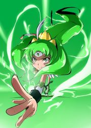 Rule 34 | 10s, 1girl, boots, cure march, fingerless gloves, gloves, green eyes, green hair, green theme, high heels, long hair, looking at viewer, magical girl, matching hair/eyes, midorikawa nao, ponytail, precure, ribbon, serious, shoes, smile precure!, solo, taroimo (takesan), tiara, tri tails, very long hair, wrist cuffs