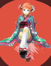 Rule 34 | blue eyes, bun cover, double bun, gintama, japanese clothes, kagura (gintama), kimono, solo
