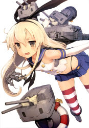 Rule 34 | 10s, 1girl, :3, absurdres, anchor hair ornament, bare shoulders, bent over, black panties, blonde hair, blush, brown eyes, butt crack, elbow gloves, gloves, hair ornament, highres, jitome, kantai collection, leaning forward, lifebuoy, long hair, machinery, microskirt, nyantype, official art, open mouth, panties, pleated skirt, rensouhou-chan, sailor collar, scan, shimakaze (kancolle), shizuma yoshinori, simple background, skirt, solo focus, striped clothes, striped thighhighs, swim ring, thighhighs, underwear, white background, white gloves, | |