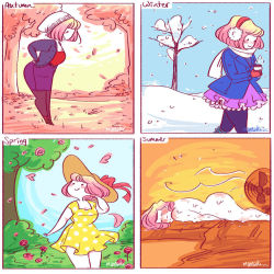 Rule 34 | 1girl, autumn, clothes, solo, spring (season), summer, sweat, tagme, winter