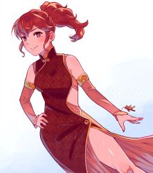 Rule 34 | anna (fire emblem), commentary, dress, english commentary, fire emblem, highres, mango (mgosketches), nintendo, red eyes, red hair