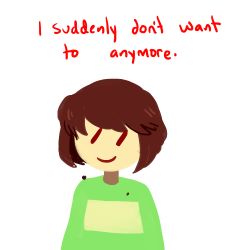 Rule 34 | androgynous, brown hair, chara (undertale), chibi, commentary, english text, gender request, oxi (oxidization), red eyes, shirt, smile, solo, spoilers, striped clothes, striped shirt, transparent background, undertale, | |
