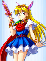 Rule 34 | 1990s (style), absurdres, akazukin chacha, blonde hair, highres, magical princess, standing, sword, weapon